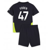 Fotballdrakt Barn Manchester City Phil Foden #47 Bortedraktsett 2024-25 Kortermet (+ Korte bukser)